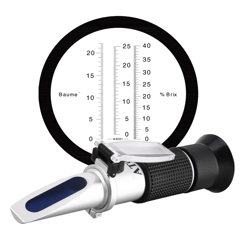 LPPCOLTD New Portable 3 In 1 Hand Held Grape & Alcohol Wine Refractometer (Brix, Baume and W25V/V Scales)