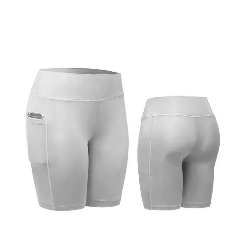 Women's High Waist Biker Short Side Pocket Workout Control Bike Shorts Yoga Running Exercise Spandex Leggings