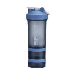 Eco-Friendly 3-Layer Leakproof Sports Water Bottle - 500ML BPA-Free Plastic - 0.5L (Blue Bottle)