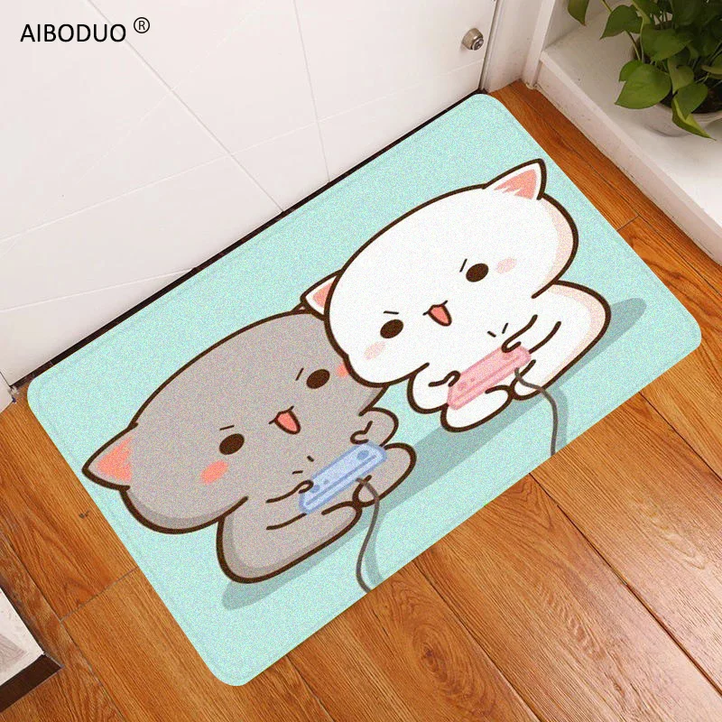 

Soft Bathroom Mats Bubu Dudu Mochi Peach Cat Kitchen Mats Toilet Cover Anti-slip Shower Mat House Entrance Mat Door Mat Carpet