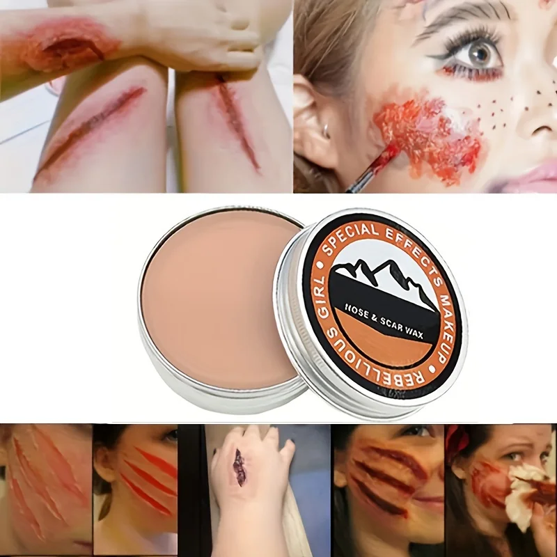 Set Trucco Per Halloween Professionale – Sangue Finto, Pittura Viso 4 Colori, Spugne, Pennelli E Tatuaggi Ragno