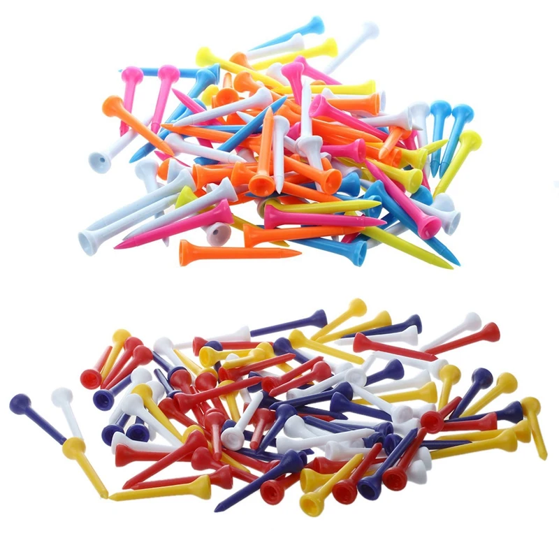 

200 Pcs Golf Tees Plastic Mixed Color 54 Mm & 49Mm