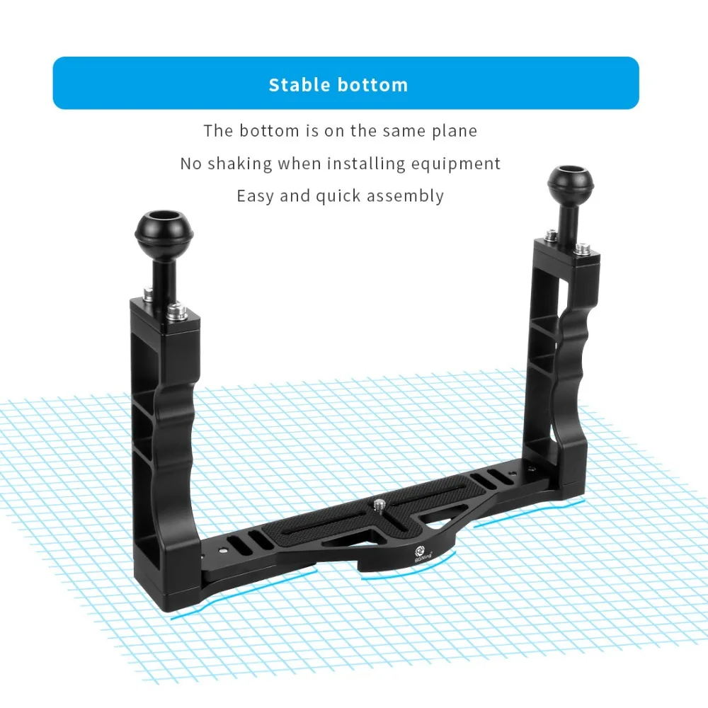 Unterwasser-Doppelgriff-Tray-Halterung Video Light Handgriff-Stabilisator für Gopro 13 für Insta360 x4 DSLR-Camcorder-Tauch koffer – Detail 16