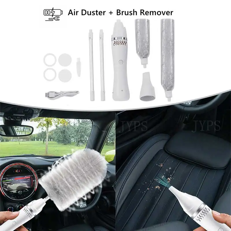 

Electric Dust Cleaner Remover Rechargeable Spin Feather Duster Scrubber Air Duster Blind Feather Brush Household Cleaning Tools