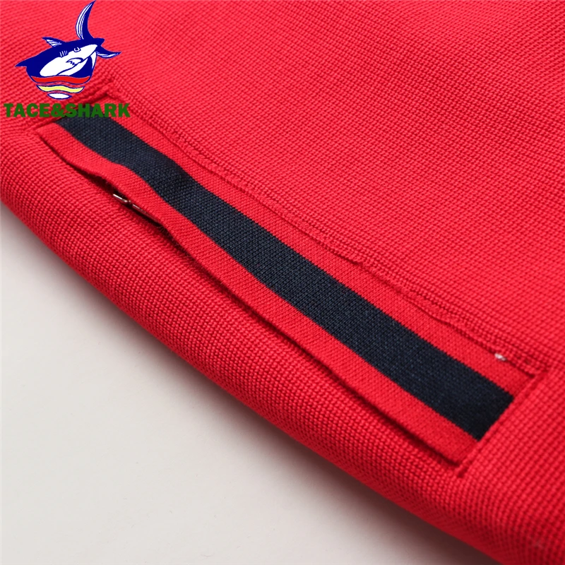 TACE&SHARK Brand Jacket Men Fashion Casual Mens Business Embroidery Sportswear Bomber Jacket Mens Coats Homme Red Clothes
