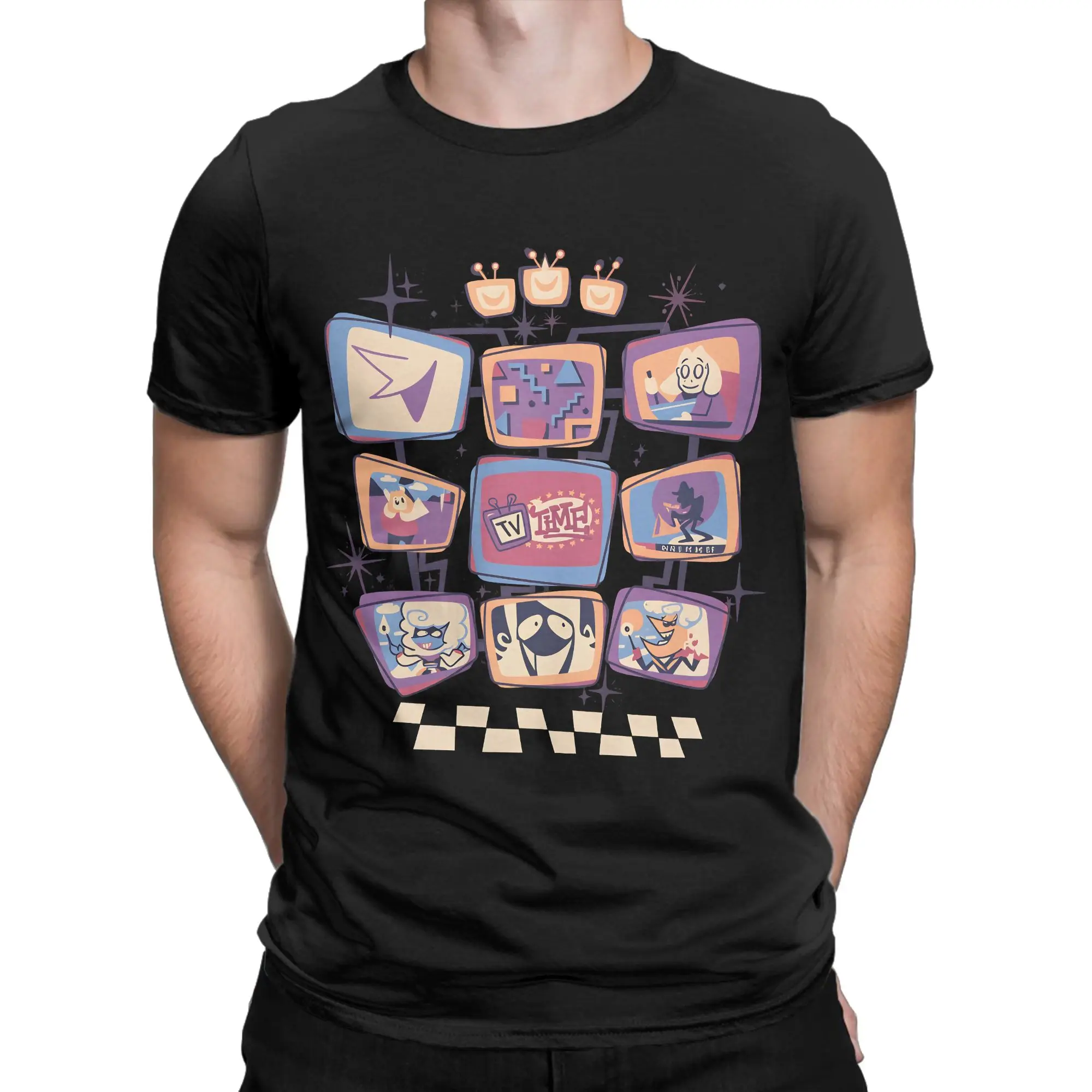 Übergroßes T-Shirt Sommer It's TV Time! Modische T-Shirts aus Baumwolle von Deltarunes für Herren, Y2K Fun, heißer Verkauf, kurzärmelige Kleidung