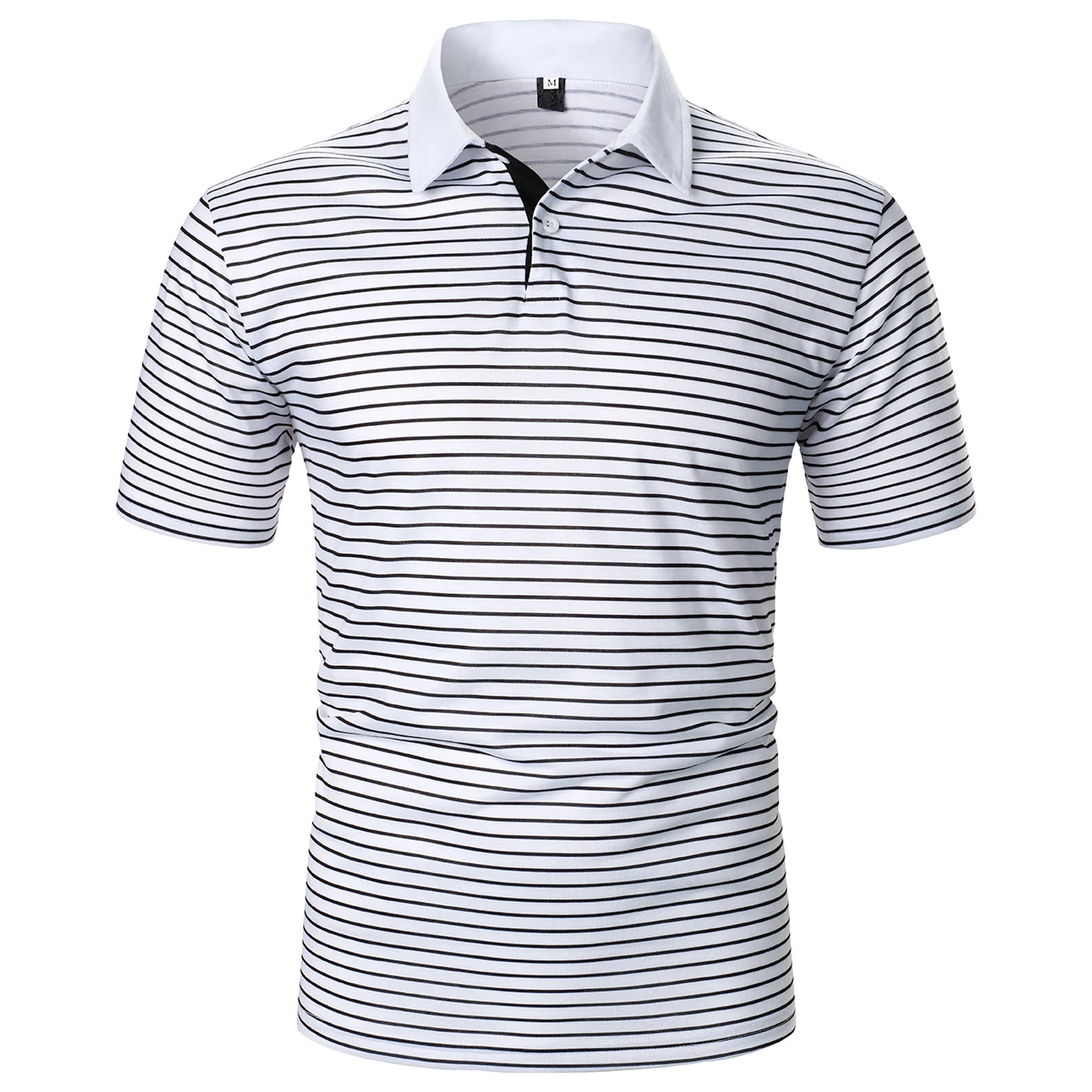 Men Short Sleeve Polo Shirt Contrast Stripe Black Striped Men Top Trending Casual Street Men Lapel Polo Shirt 7 S6cb1c828748f4af4823c4af6ae36b02aD