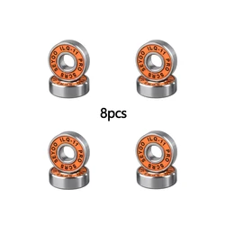 High-Speed Low-Noise ILQ-11 Bearings - 8PC Set for Skateboards, Longboards, Inline Skates, and Ice Skates (Orange)