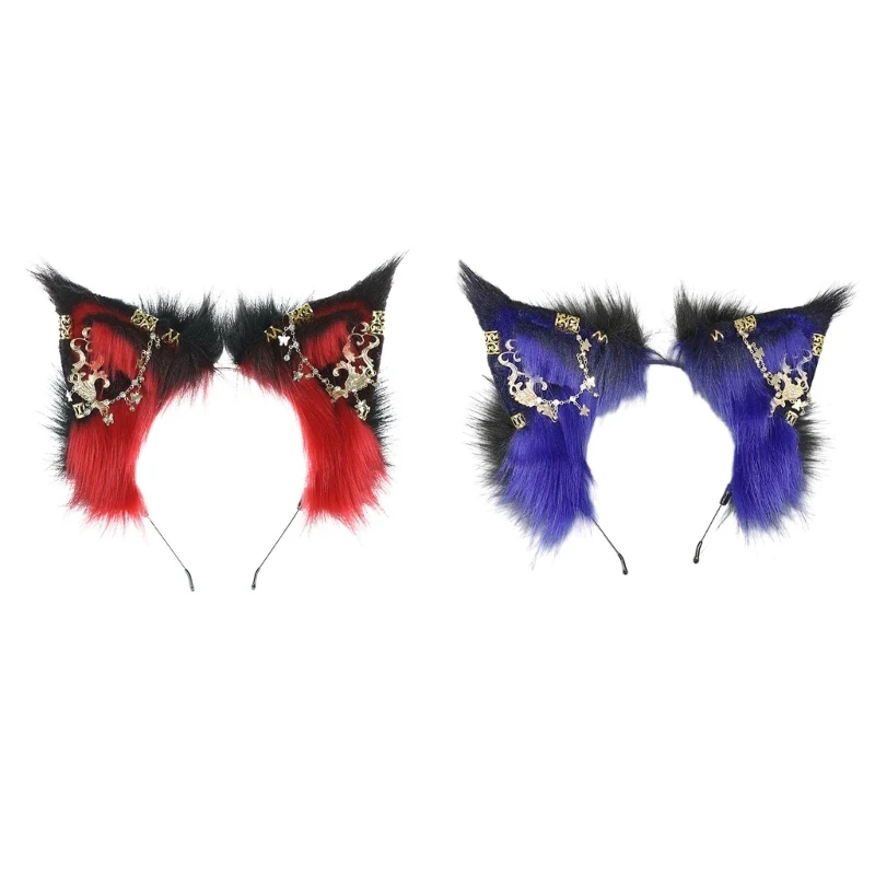 

Cosplay Cat Ear Hairband with Alloy Earring Woman Teens Headband for Movie Enthusiasts Anime Theme Gatherings Hairband Dropship