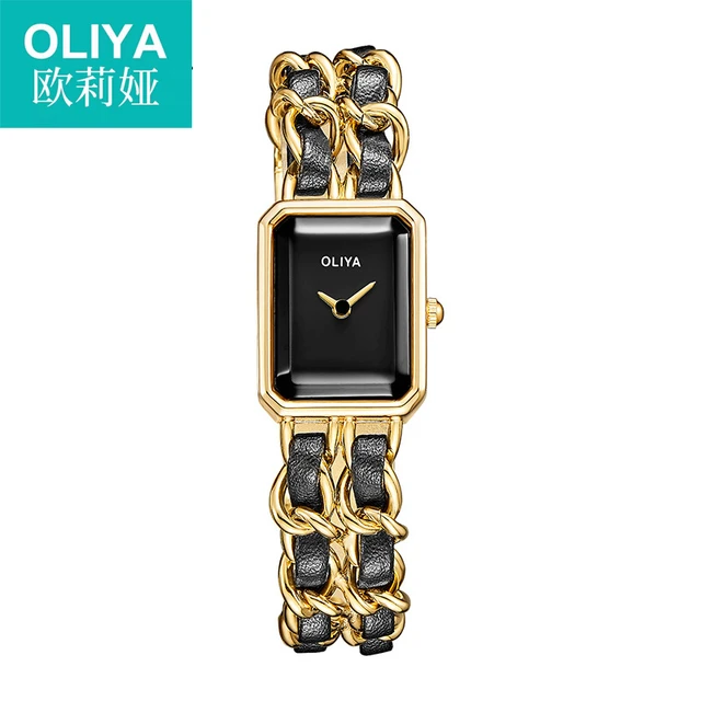 GEDI Rectangle Gold Bracelet Watch Women Fashion Quartz Wrist