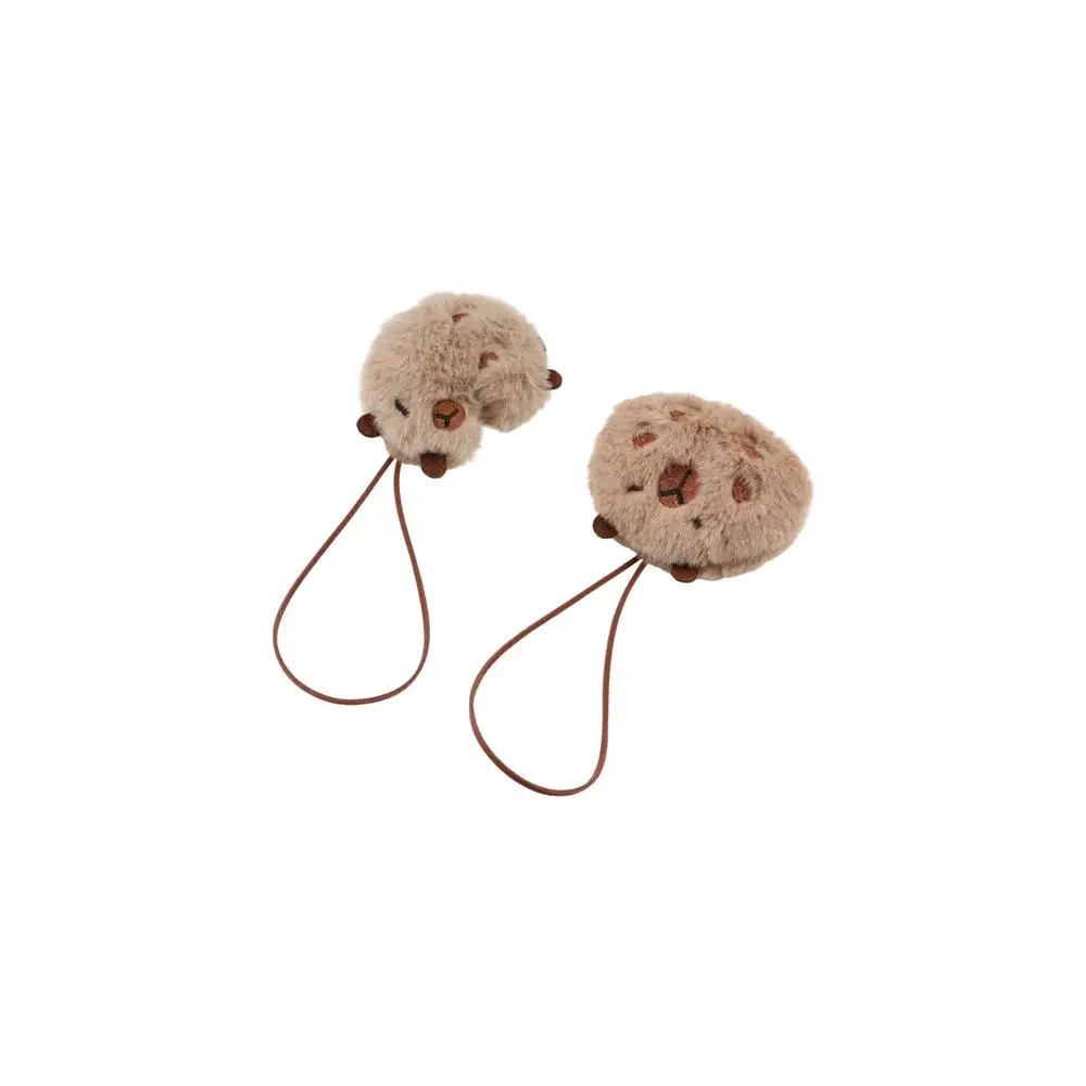 Cute Cartoon Capybara Plush Keychain Soft Plush Stuffed Bag Name Tag Toys Guinea Pig Pendant Kids