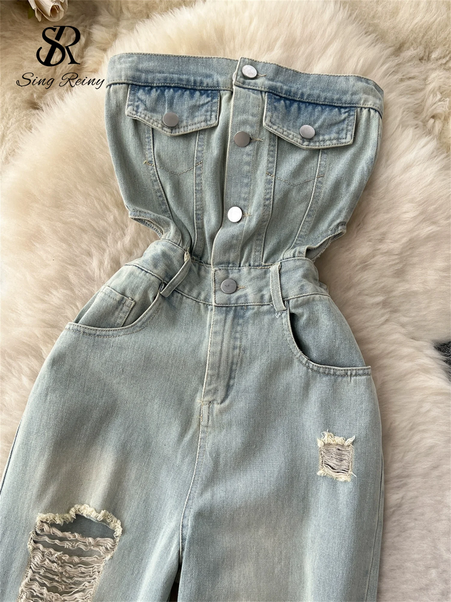 AMERI VINTAGE DENIM WIDE ROMPERS 新品未使用 AMERI VINTAGE DENIM WIDE ROMPERS 新品未使用
