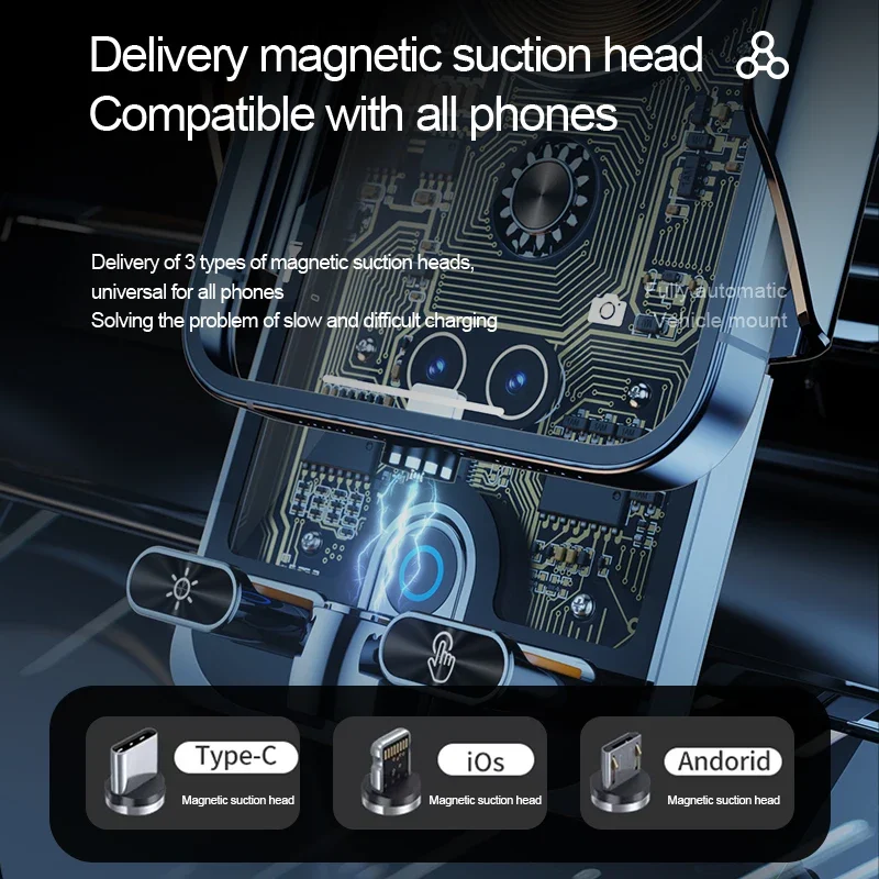 Ultra-Fast Wireless Car Charger & Phone Holder with Air Vent Mount