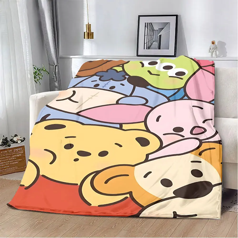 Disney Winnie The Pooh Printed Blanket Picnic Blankets Warm Blanket Soft and Comfortable Blanket Home Travel Birthday Gift 2