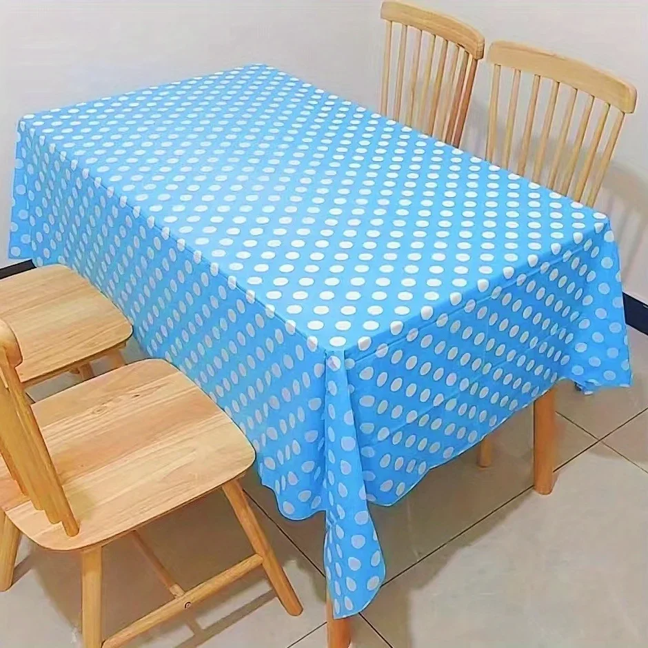Waterproof And Oil-Proof Polka Dot Disposable Rectangular Tablecloth Peva Material Restaurant Hotel Tablecloth For Home Party 3