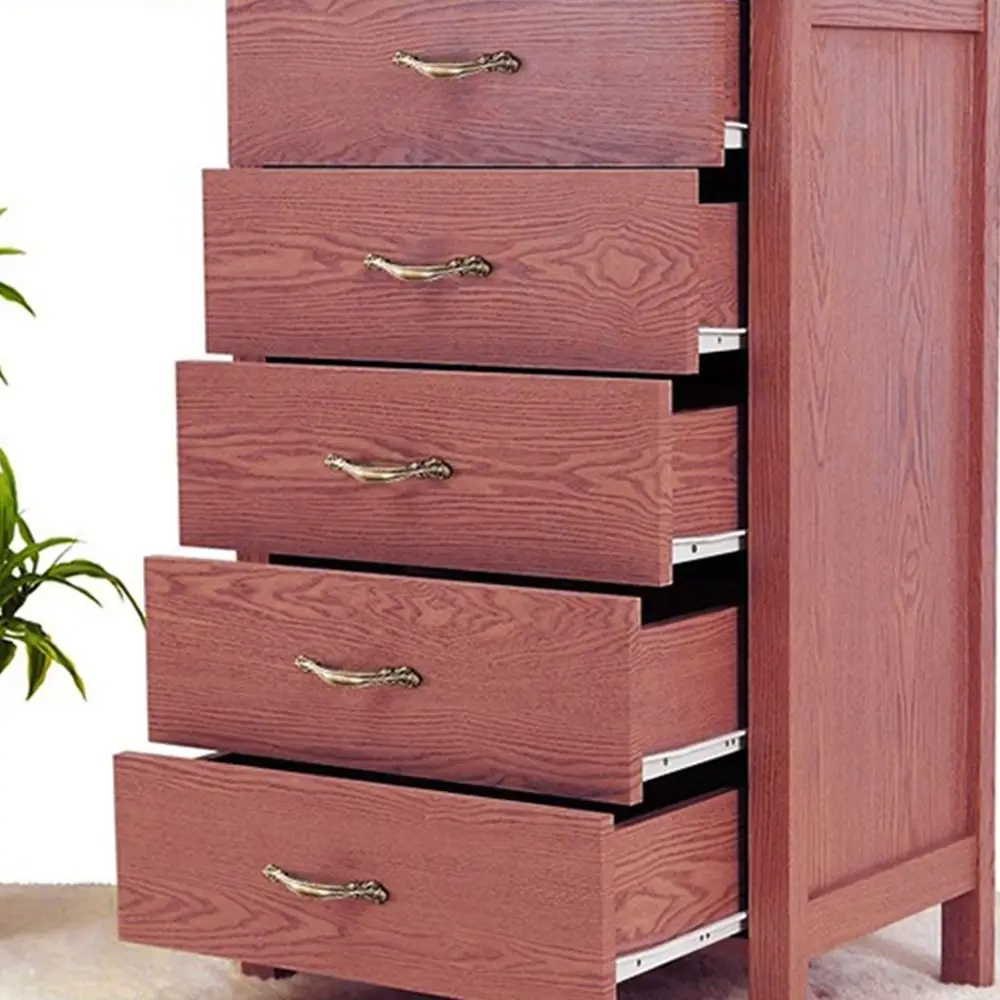 1Pair Drawer Slides Mute Two Cabinet Rails Drawer Track Slides Computer Table Chute Cabinets Keyboard Roller Pulley Furniture Cabinets Slides
