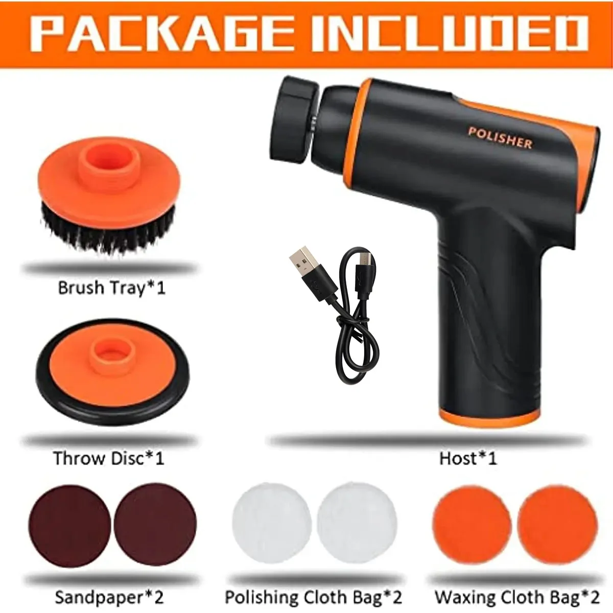 100W Car Buffer Polisher 1800rpm Adjustable Speed Auto Polishing Machine Rechargeable Battery Wireless Buffing Waxing Machine 6