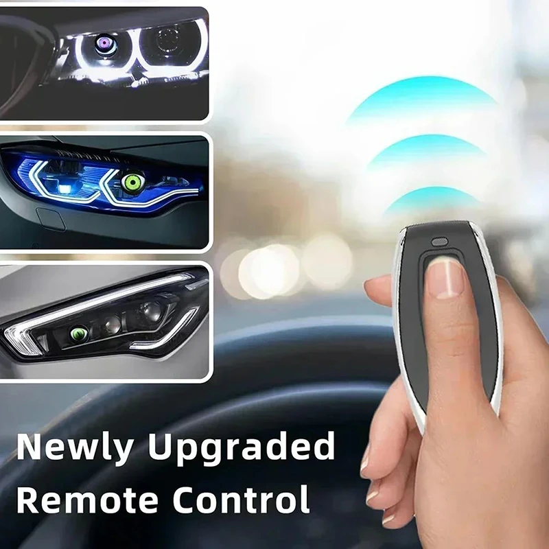 2025 12V Dynamic Devil Eyes LED Car Lights Remote Control Eyes Retrofit Kits Headlight Assembly Auto Accessories Bi Led Lenses