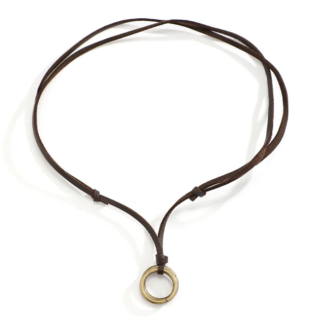 Leather Choker Necklace Long Strand Mens Leather Necklace Necklace