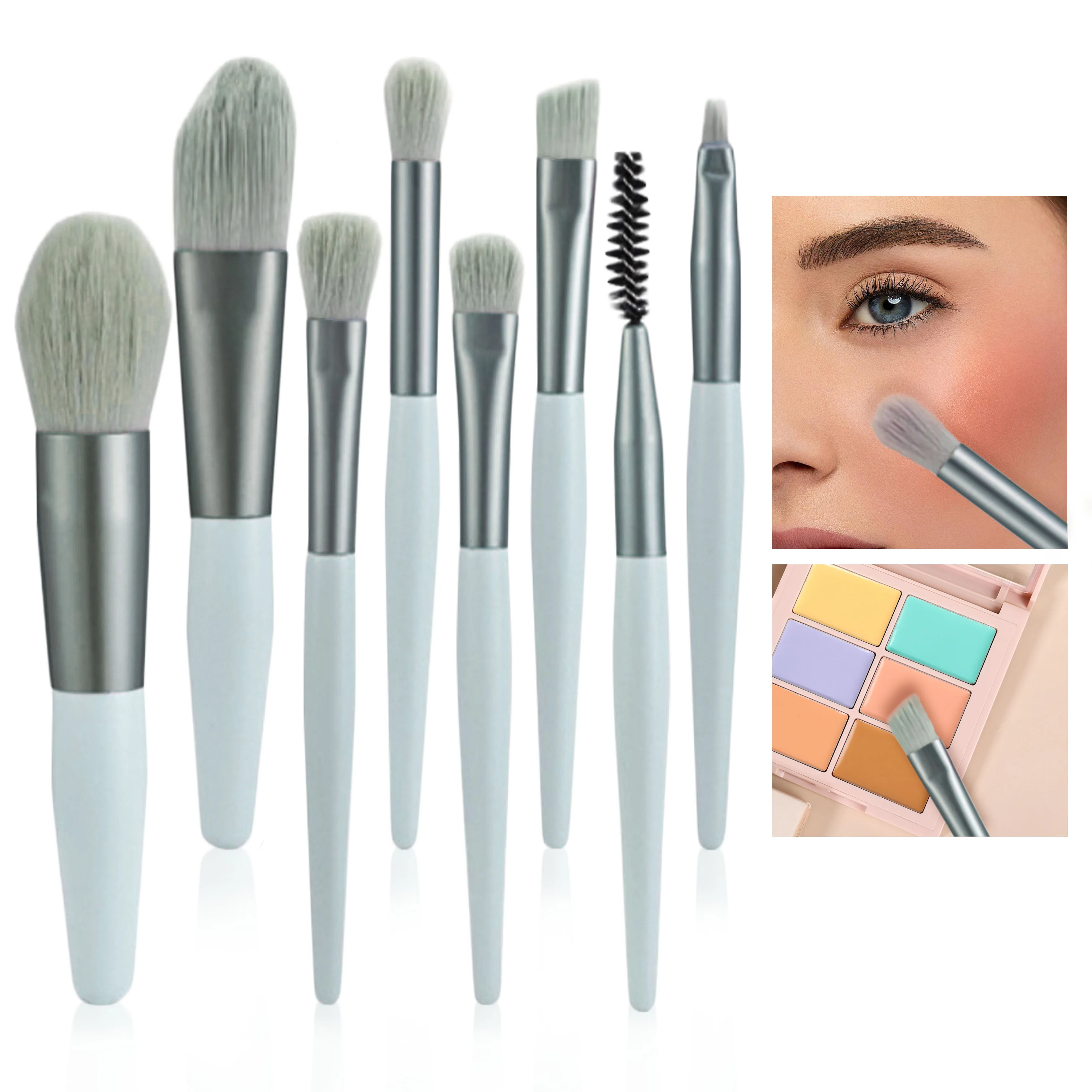 Portable Soft Hair Makeup Brush Set for Powder, Concealer, Eyeshadow, Blush, and Foundation
