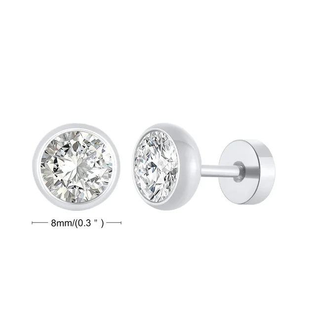 1 Paio Di Orecchini Push-back In Acciaio Chirurgico 316L Moda - Foto 4