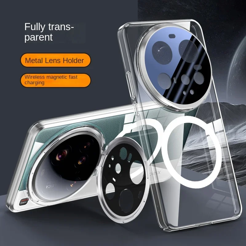 Lens Protection Invisible Stand Case with MagSafe for Wireless Charging - Matte PC Transparent Cover