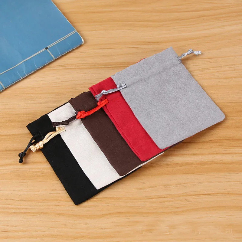 50pcs/lot 8x10cm, 10x13cm Suede Drawstring Bag Velvet Jewelry Packaging Small Pouches Display Christams Candy Bags