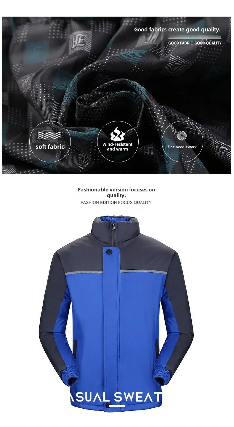 Reflective Stand Collar Zipper Autumn/winter Waterproof Windproof Warm Jacket For Corporate Groups Work Uniform Logo 2 S6cb25d00bbe34dc1a20dd05d21461eca3