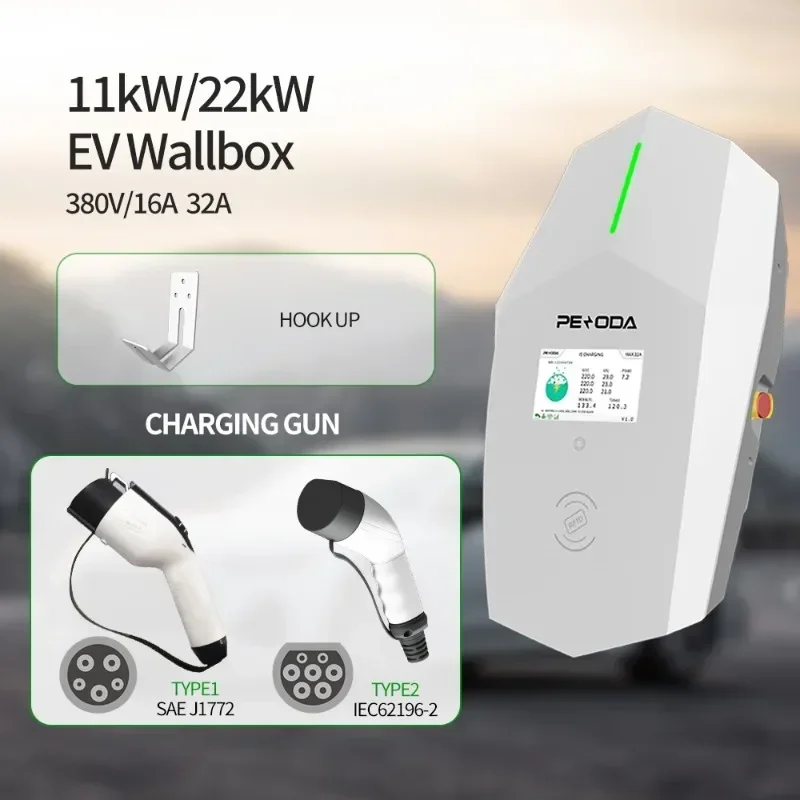 

Зарядная Станция для электромобилей PENODA Ocpp, 22 кВт, 11 кВт, зарядное устройство для электромобилей типа 2, 3 фазы, 16 А, 32 А, зарядное устройство для электромобилей переменного тока, 22 кВт