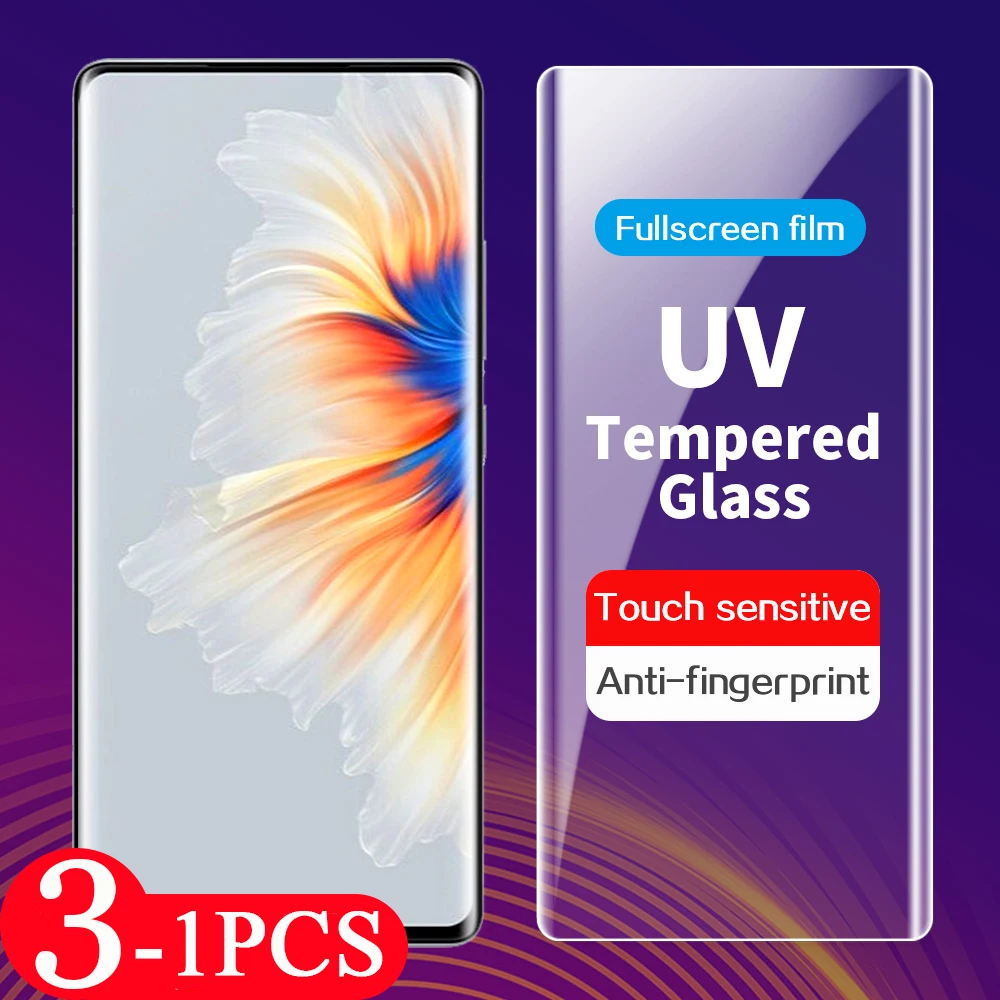 

3/2/1 шт. полное покрытие, Защита экрана для xiaomi Mix 4 civi 2 1s cc9 pro note 10 lite pro UV, закаленное стекло, защитная пленка для телефона