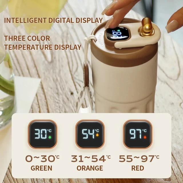 420ml Smart Thermos Bottle For Coffee LED Temperature Display Coffee Cup  316 Stainless Steel Tumbler For Camping Gifts - AliExpress