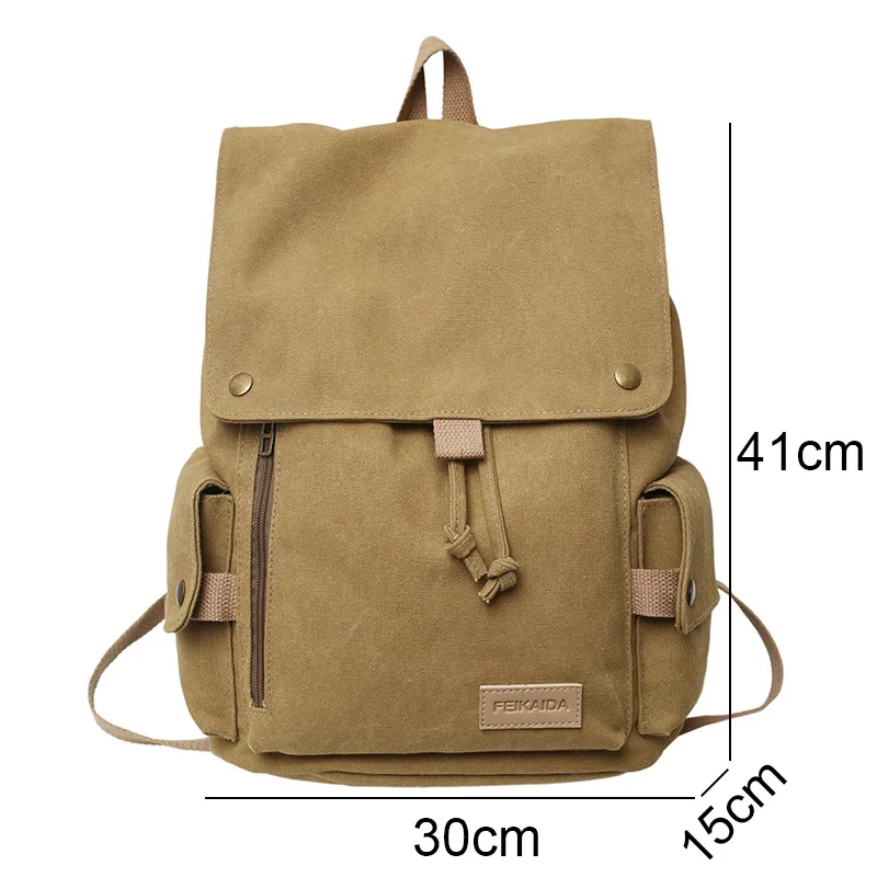 Trendy Lady Men Canvas Drawstring School Bag Girl Boy College Backpack Male Female Travel Book Bag Laptop Women Backpack Fashion