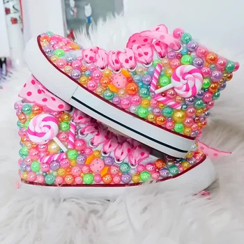 Bling Rhinestone Canvas Sneakers 1