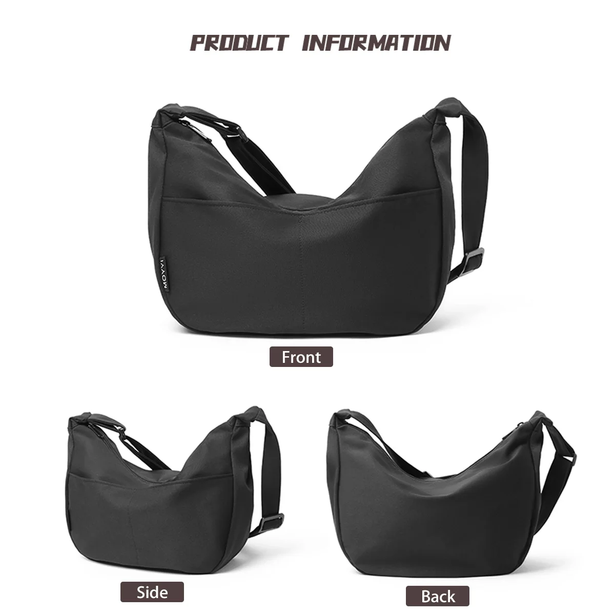 Crescent Bag Crossbody Waterproof Nylon HOBO Sling Shoulder Dumpling Bag for Women Half Moon Bags for