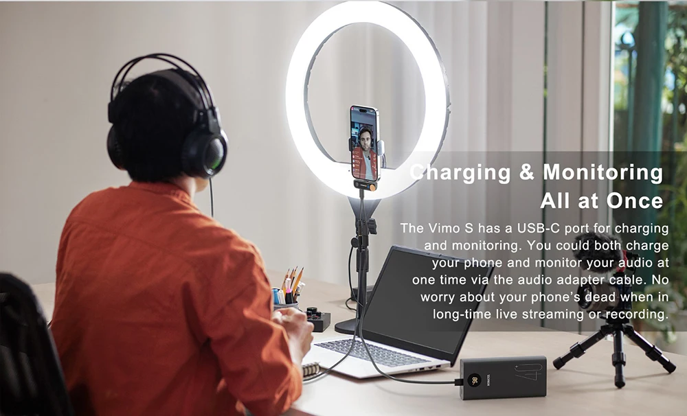 Vimo S 2.4G Wireless Lavalier Microphone Compact Lapel Microphone With Charging