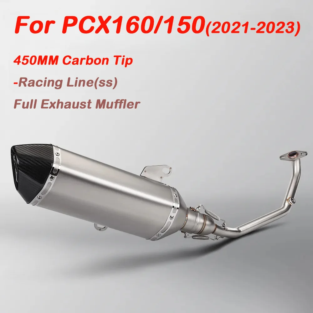 

Motorcycle full exhaust system slides on the head tube front tube silencer for PCX125 PCX150 PCX160 exhaust 2021 2023