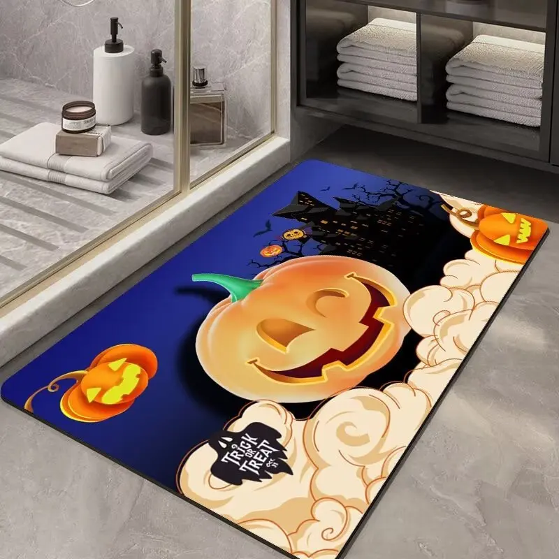 VIKAMA Halloween Mat Entrance Door Bathroom Crystal Velvet Carpet floor mat decorative carpet plush carpet imitated cashmere carpet silk wool rug plush rug shaggy rug pad crystal pile rug coral velvet rug non slip carpet kids carpet