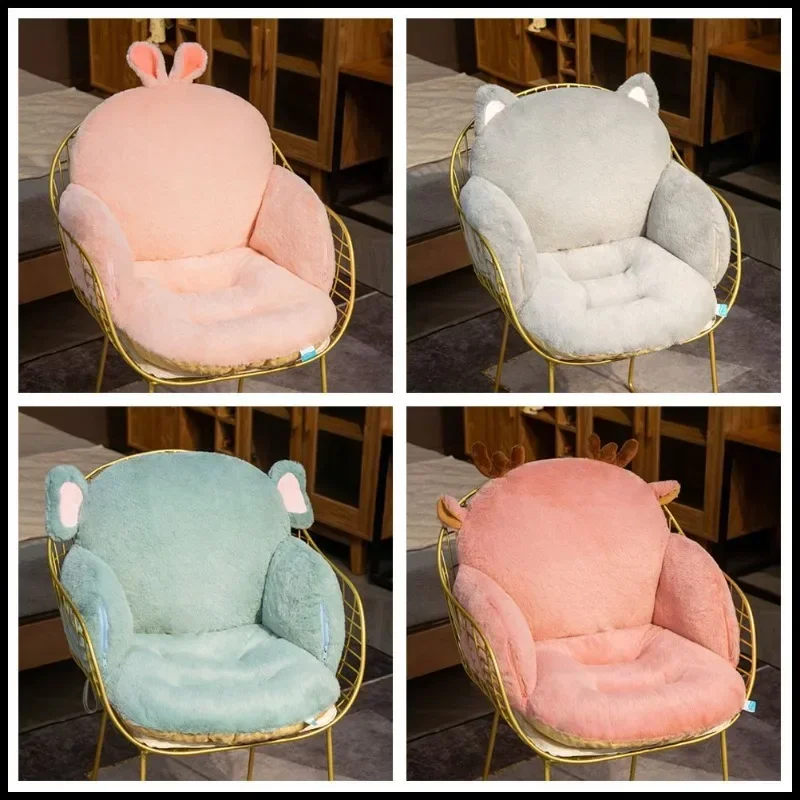 

Seat Cushion Rabbit Plush Pillow Office Lumbar Cushion Backrest Integrated Chair Cushion Sofa Waist Long-term