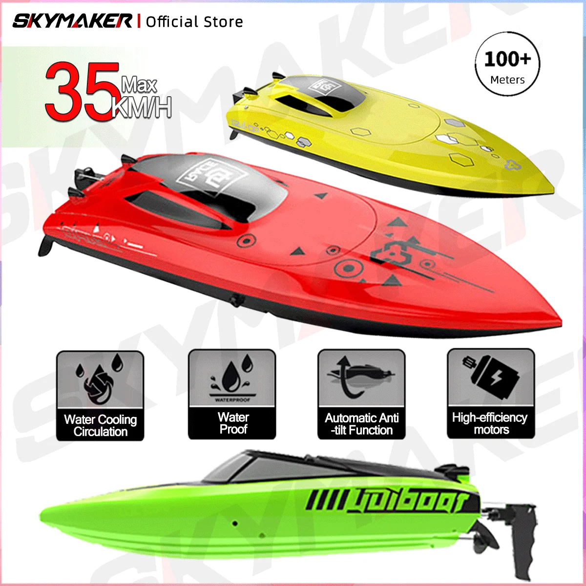 Bateau RC rapide 2.4GHz - 30km/h, étanche, jouet télécommandé