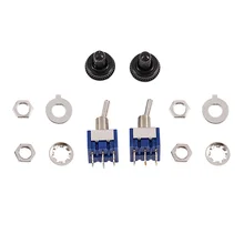 

2Pcs AC 6A 125V DPDT 3 Position ON-OFF-ON Power Control Toggle Switch