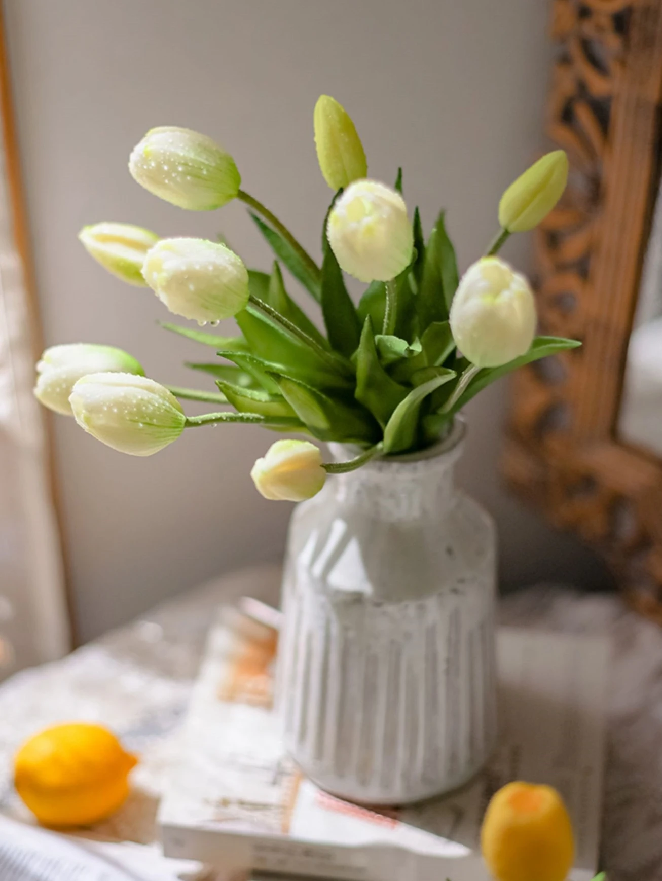 5pcs Artificial Tulip Bouquet Silicone Fake Flowers Party Decoration Living Room Table Centerpiece Floral Arrangement