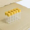 6pcs 5ml 10ml 15ml 20ml 25ml 35ml Glass Bottles with Gold Plastic Screw Caps Empty Glass Jars Crafts Bottles Food Grade Storage 6