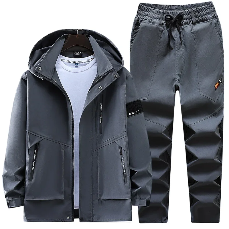 Spring and Autumn Outdoor Thin Waterproof Windproof Strong Wear Resistant Labor Protection and Machinery Repair Work Clothes Set