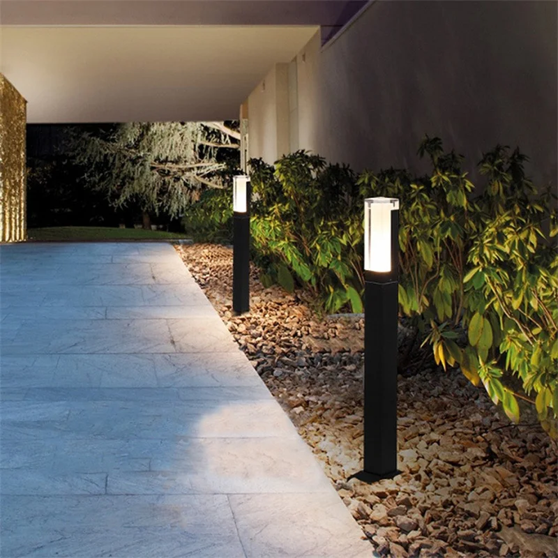 Garden Lights Acrylic Lawn Light Outdoor Waterproof IP65 10W LED Lighting New Aluminum Column Garden Path Garden Landscape Light AC85-265V