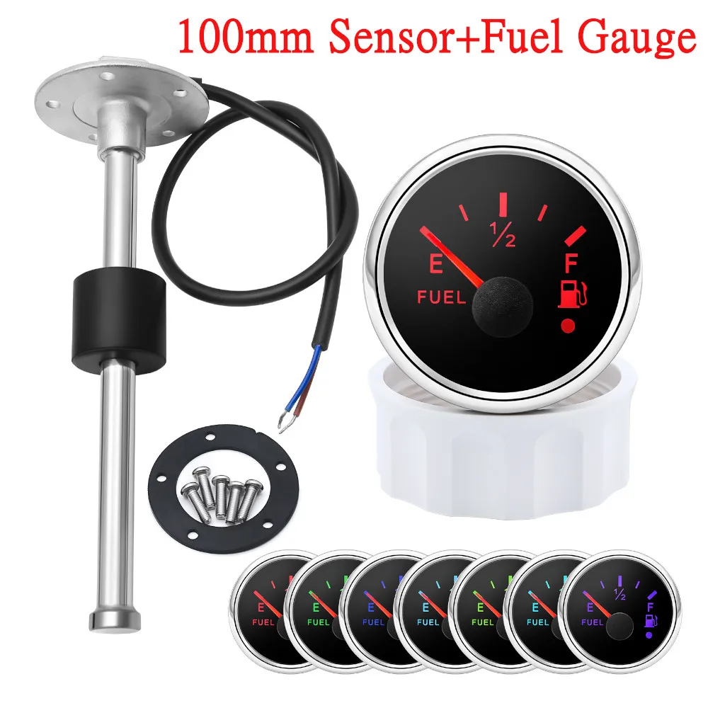 0~190 Ohm Waterniveausensor Waterdicht IP67 Boot Auto Waterniveaumeter Met 7 Kleuren Backlight 100mm 300mm 350mm 200m 450mm voor boot auto vrachtwagen camper(WS with 600mm sensor