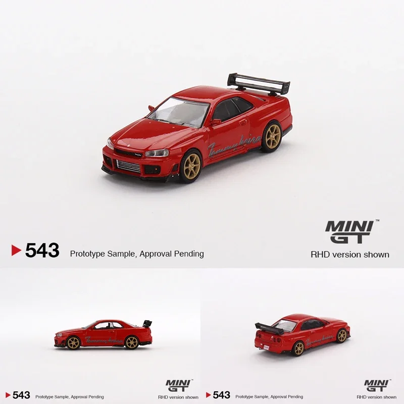 

In Stock MINIGT 543 1:64 GTR R34 Tommykaira R-z Red Diecast Diorama Car Model Toys