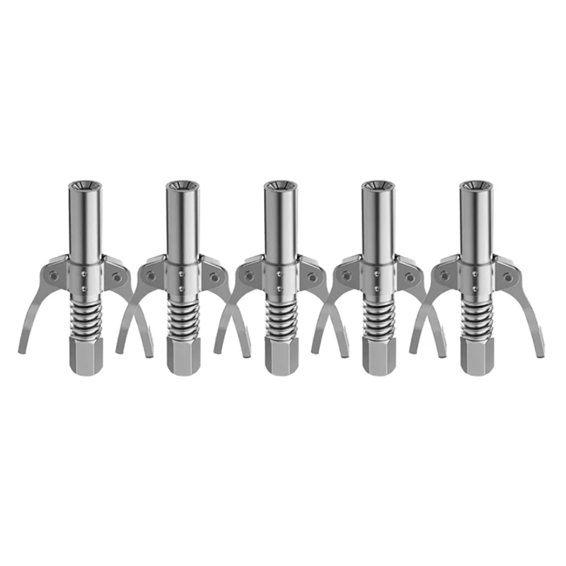 5PCS Grease Coupler 10000PSI Heavy-Duty Quick Release Oil Grease Coupler Oil Pump Two Press Easy Push
