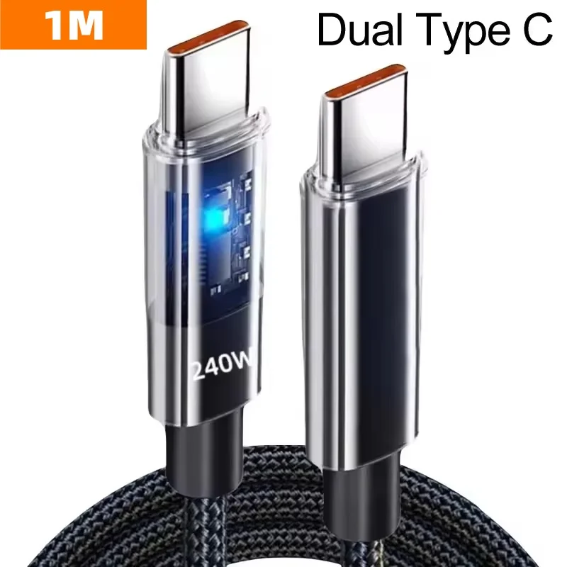 ตัวเลือกสินค้า สายชาร์จ USB-C 240W พร้อมจอแสดงผล LED สีสวย