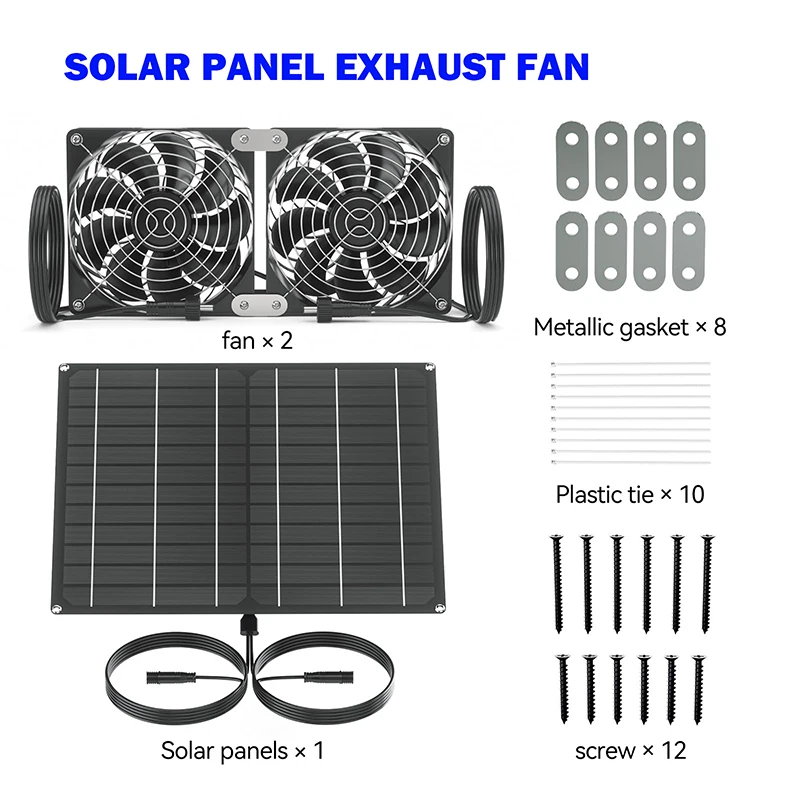 

1 Pcs Monocrystalline Silicon 25W Waterproof Fan, Suitable For Outdoor Greenhouse, Chicken House Solar Panel Fan Set