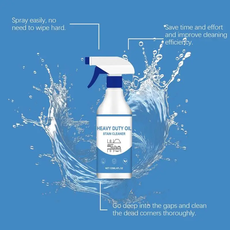 Oil Stain Cleaner Grease Stain Remover 120ml Kitchen Grease Foam Cleaner Oil Stains Degreaser Household Spray For Grills